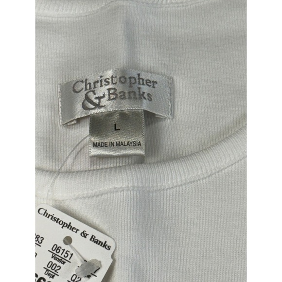 Christopher & Banks White Sleeveless Top Birdhouse Embroidery Tank - Picture 4 of 12